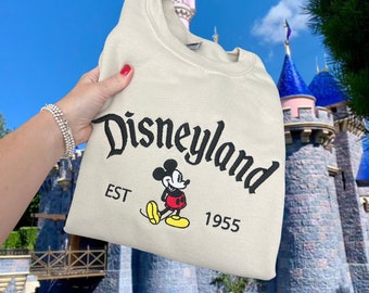Disneyland Embroidered Sweater, Disneyland Sweatshirt, Disneyland Shirt, Disneyland Sweatshirt Women, Disneyland Mickey, Disneyland Sweater