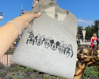 Disneyland Embroidered Sweater, Disneyland Sweatshirt, Disneyland Shirt, Disneyland Sweatshirt Women, Disneyland Mickey, Disneyland Sweater