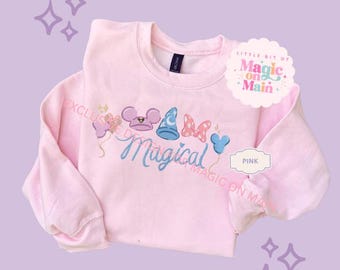 Disneyland Bow Shirt, Disneyland Bow Sweater, Pink Disneyland Sweater, Pink Disneyland Sweatshirt,  Cute Disneyland Sweatshirt, Cute Disney