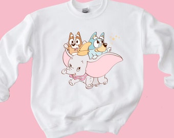 Toddler Disneyland Sweatshirt, Bluey Dumbo Graphic Shirt