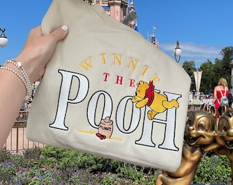 Embroidered Winnie the Pooh Crewneck Sweatshirt, Disneyland Apparel Women
