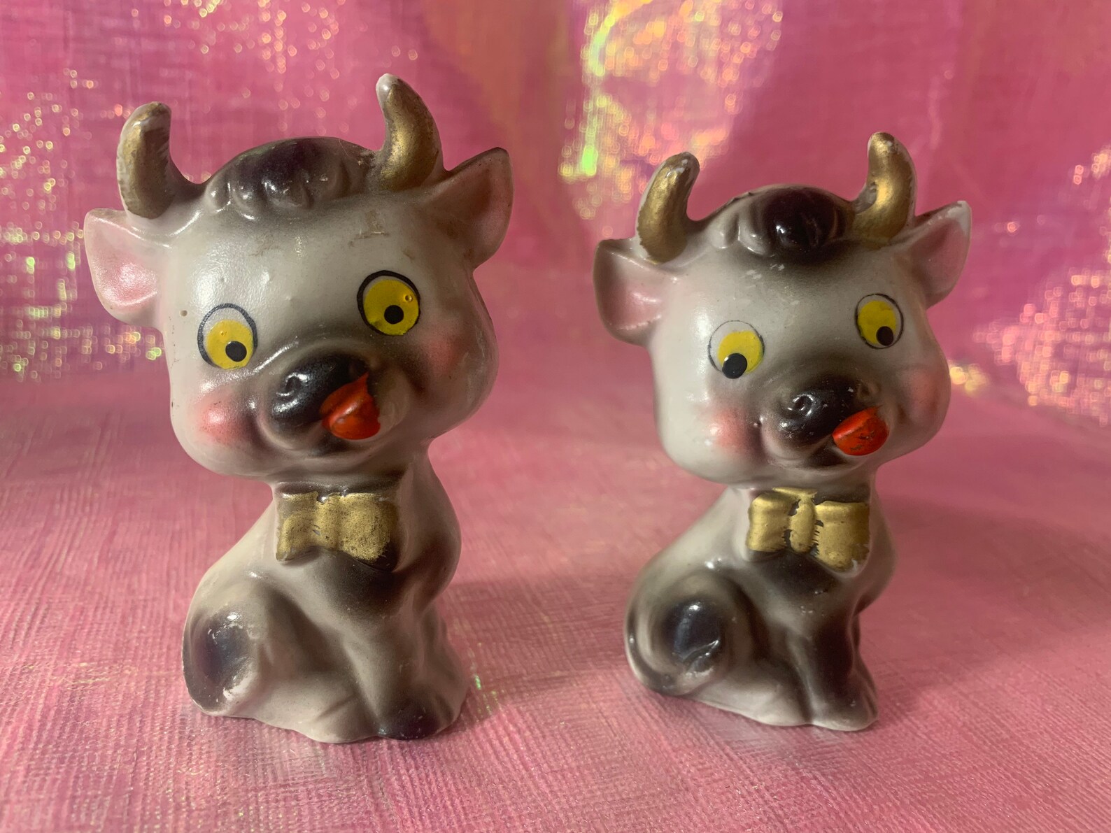 Vintage Cow Figurine Etsy