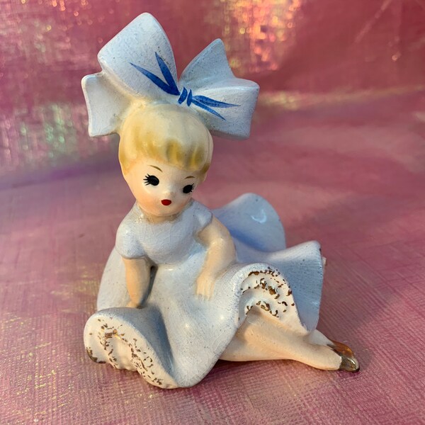 Vintage inarco big bow bloomers girl figurine