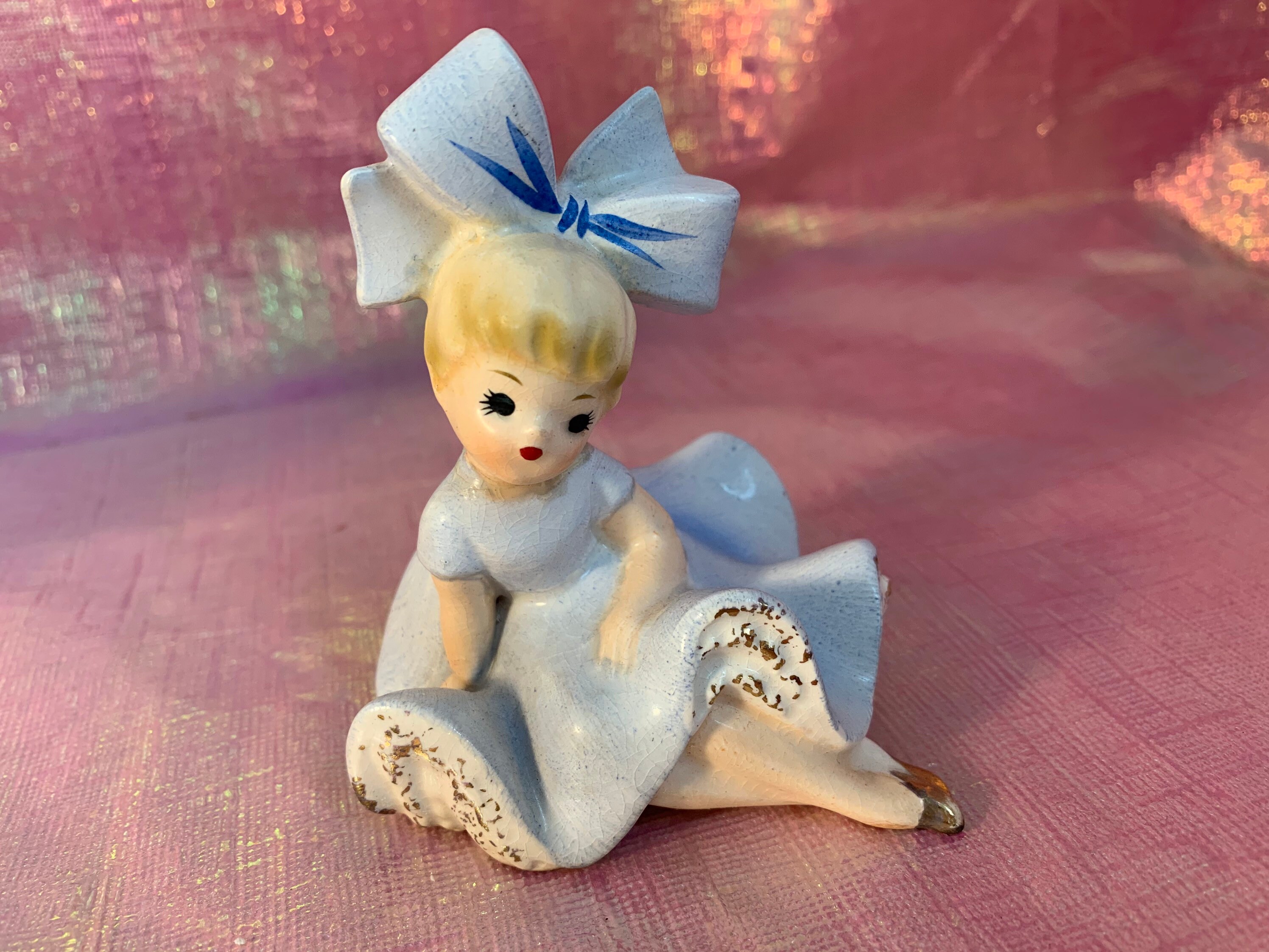 Vintage inarco big bow bloomers girl figurine Etsy