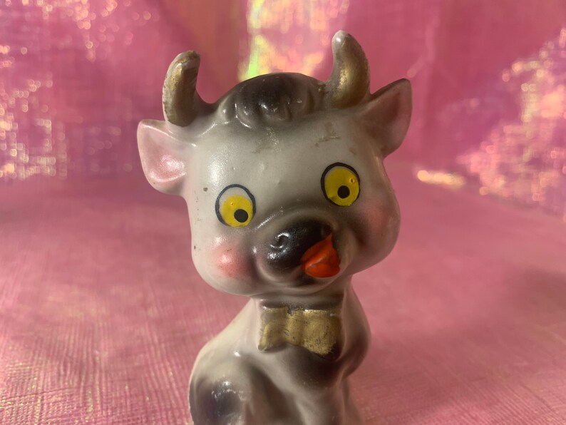 Vintage Cow Figurine Etsy