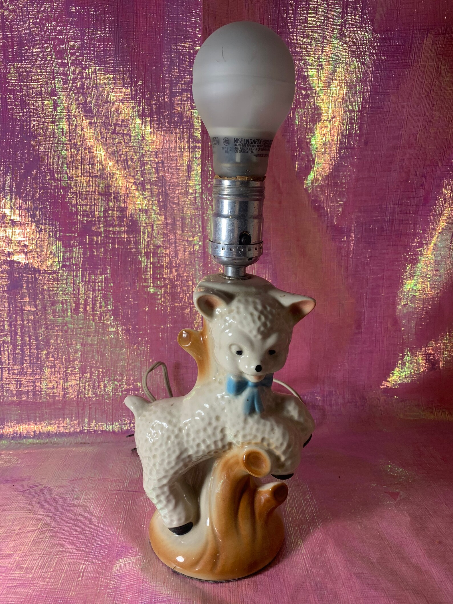 Vintage ceramic lamb lamp Etsy