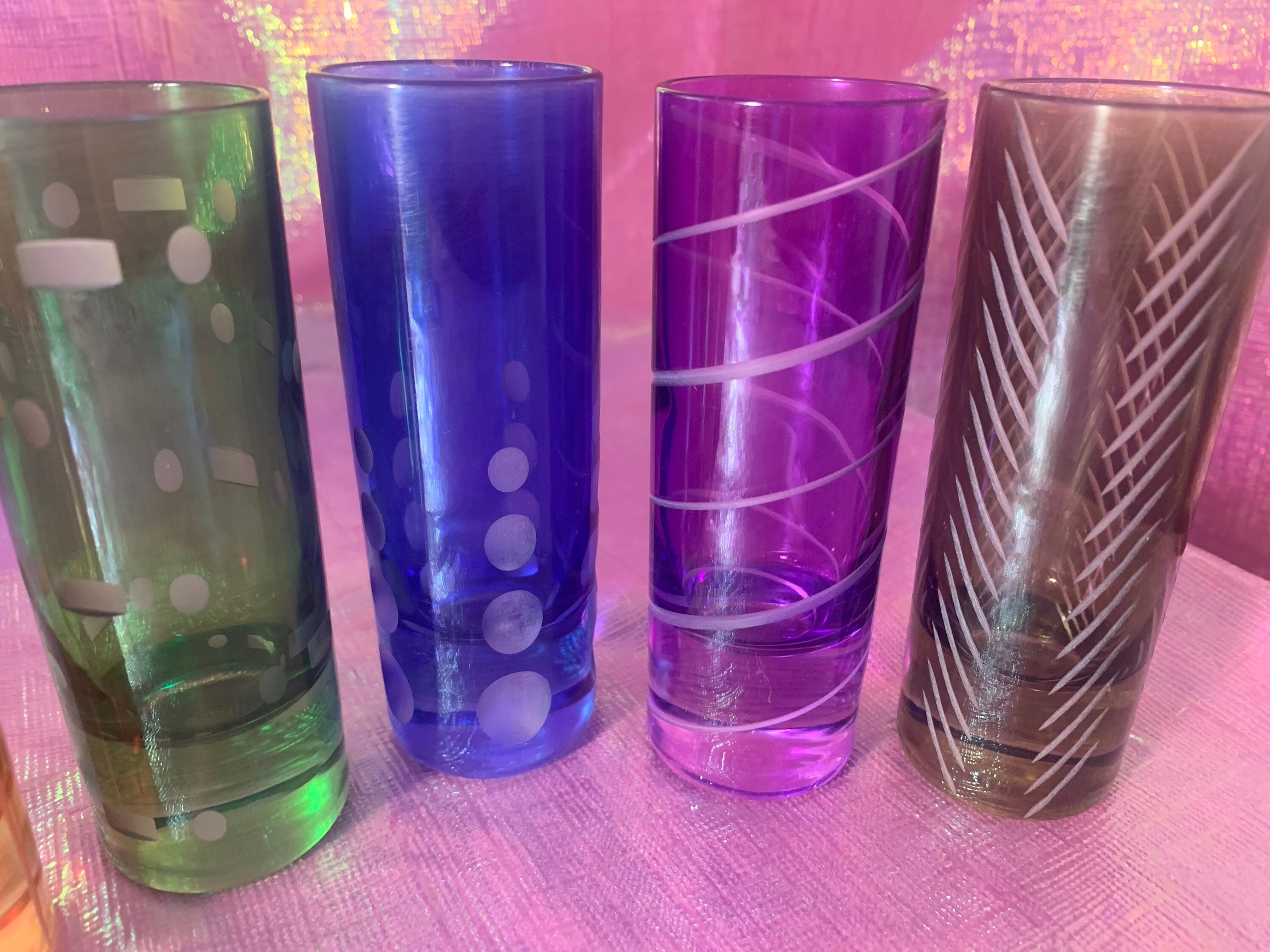 Set of 6 vintage mikasa cut glass rainbow shot glasses Etsy