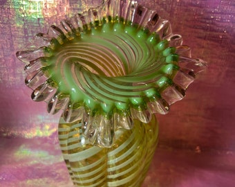 Antique Victorian Art Glass Jack in the Pulpit Vase