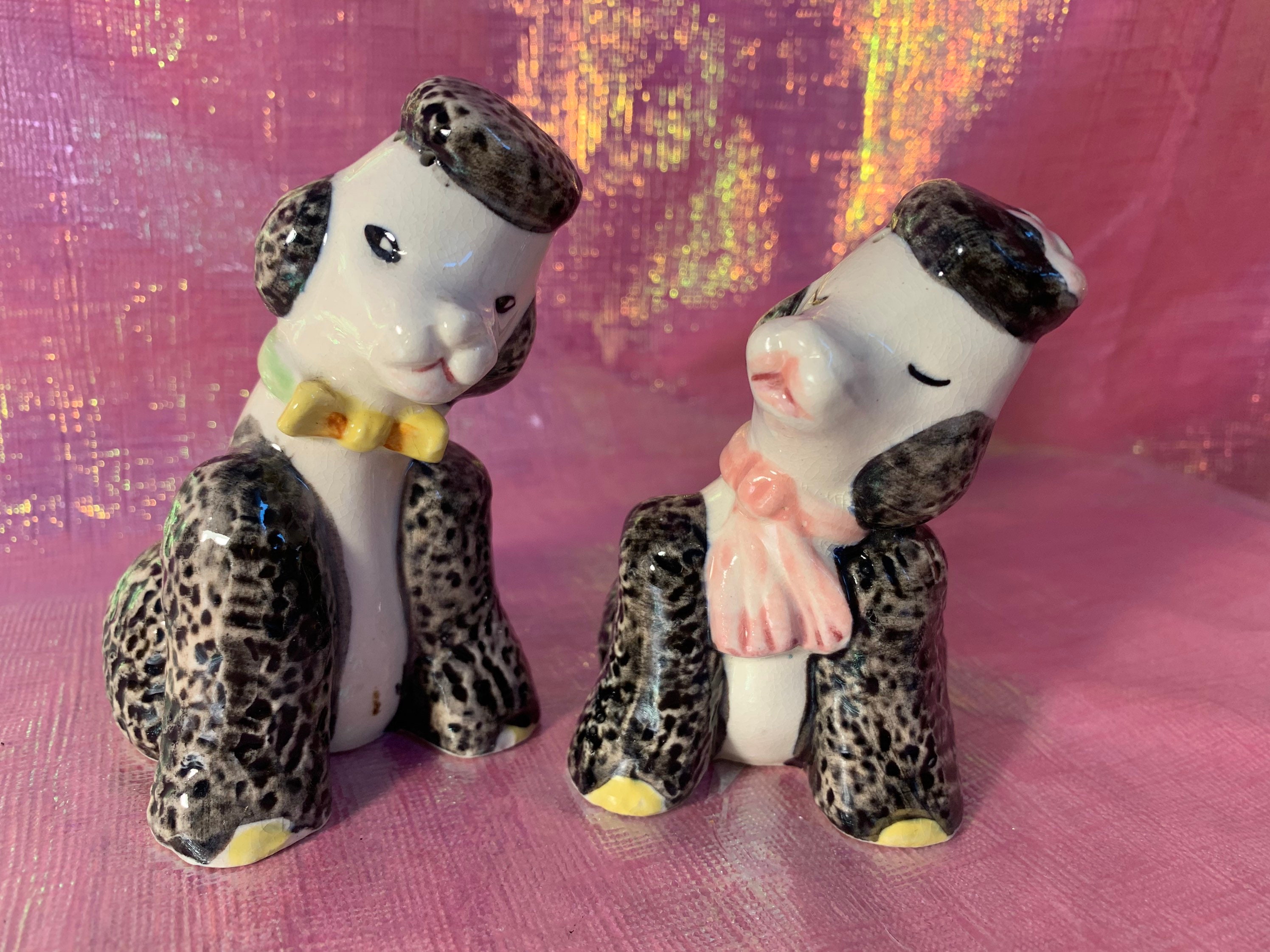 Vintage Poodle Salt and Pepper Shakers Etsy UK