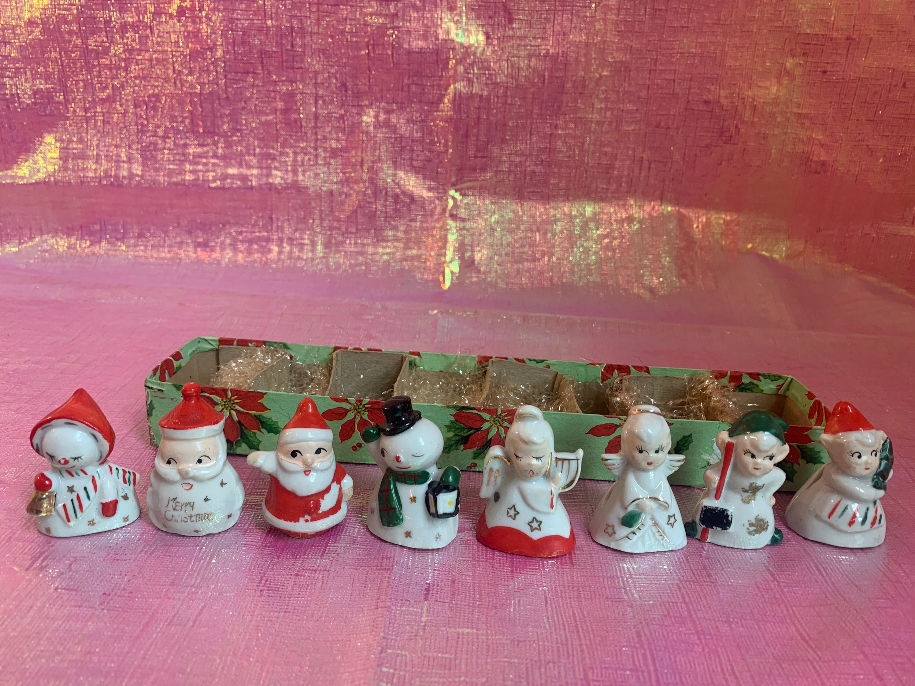 Vintage commodore Christmas name card holders Etsy