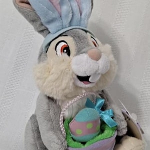 NEW Retired Disney Store Exclusive Easter Bunny Bambi pal Thumper Plush Bean Bag Doll New with tags Vibrating Shaking Easter Egg Basket