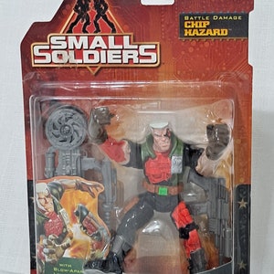 New Vintage Sealed DreamWorks Small Soldiers Battle Damaged Chip Platoon Commander Elite Disc Launcher Hasbro Kenner Universal City Studios