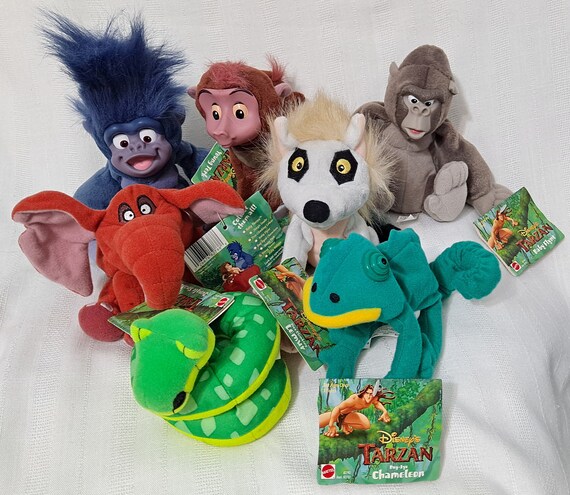 Disney Mattel Baby Tarzan Young Terk Tantor Baboon Plush Bean Bag Doll New With Tags Vintage Etsy UK