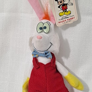 1987 Disney World Disneyland exclusive Who Framed Roger Rabbit Plush Bean Bag poseable bendable ears New Tags Vintage Retired Beanbag Amblin