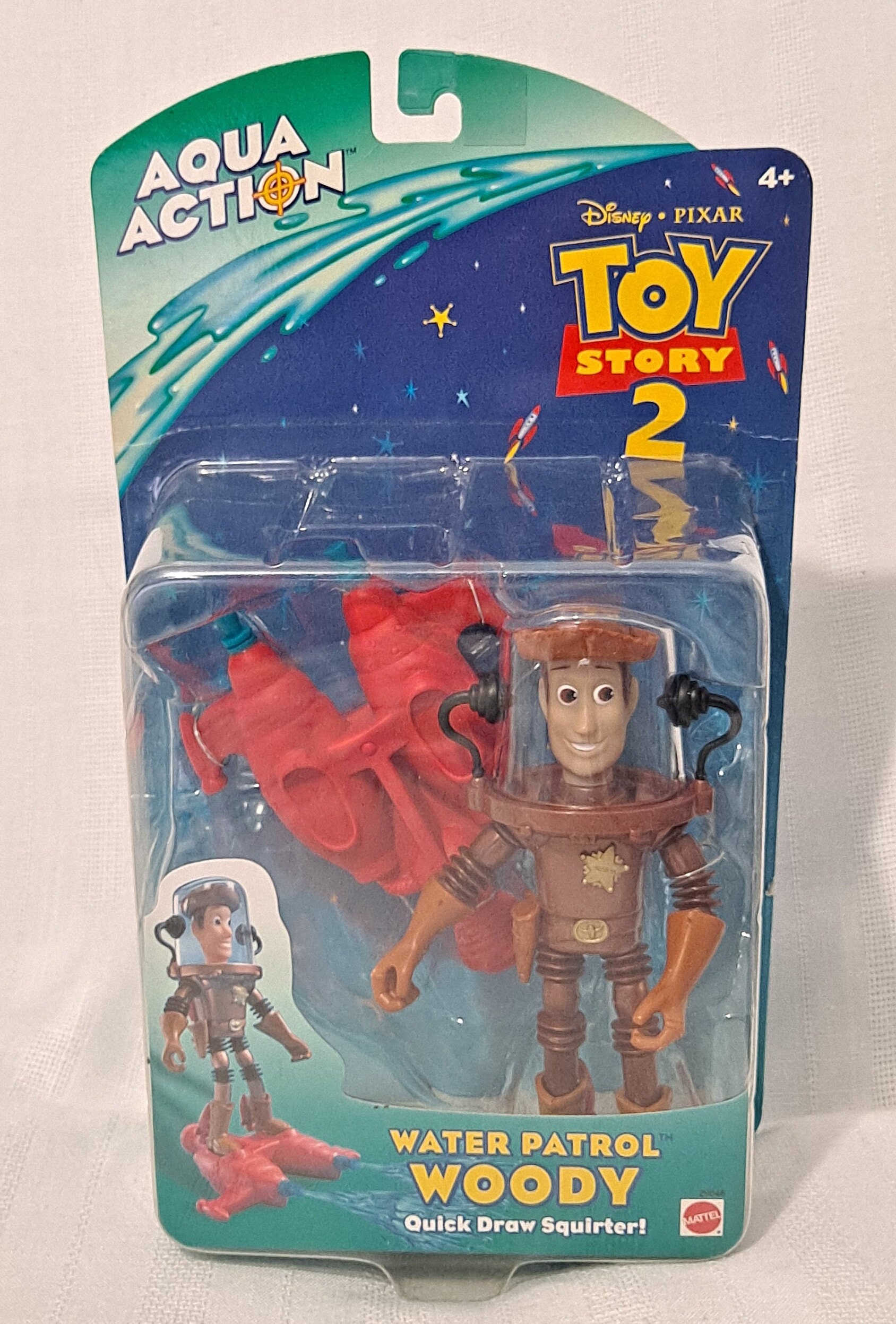トイストーリー 2 ウッディ アクアアクション キッキング マテル Very Rare New Vintage 2000 MATTEL Aqua Action Disney Pixar