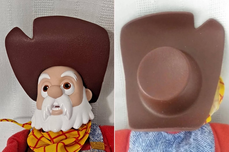 Vintage New Tags Disney Store Pixar Toy Story Sheriff Woody Cowboy Prospector Pete Star Bean or Bullseye Disney Store Bean Bag Plush Doll image 3