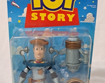 Disney Pixar Toy Story Mattel Space Sheriff Woody Firing Turbo Blaster Action Figure Vintage Retired New in Package