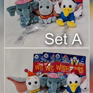 Retired New Disney Wishables Flying Circus Elephant Dumbo Mrs Jumbo Casey Train Stork Timothy Mouse Variant Chase Clown Mini Plush Dolls