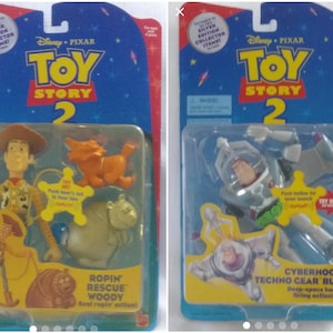 Disney Pixar Toy Story 2 Mattel Ropin Rescue Woody Cyberhook Buzz Silver Edition Action Figure Vintage Retired New in Package