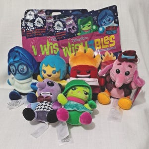 New Retired Disney Wishables Inside Out Pick from Fear Disgust Anger Joy Sadness Bing Bong Mini Plush Dolls with bag/ Paper swing tag