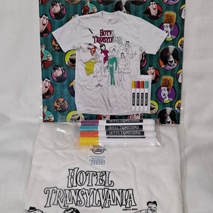 New 2012 Promo Hotel Transylvania Movie Promotional Cotton Color Me Youth Large LG Lge Coloring Shirt Markers
