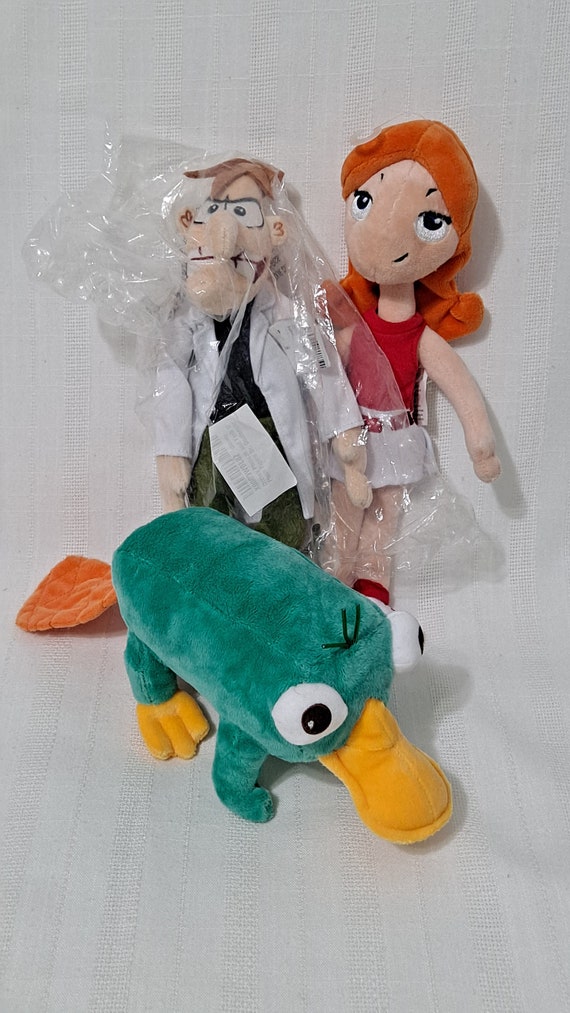 NEW Hard to Find Retired Disney Channel XD Phineas Ferb Dr Heinz Doofenshmirtz Candace Flynn Perry Platypus Plush Bean Bag Beanie Doll Etsy UK