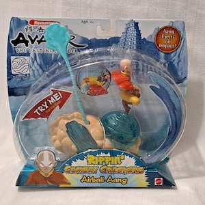 MATTEL Nickelodeon Nick.com Fisher Price Viacom Avatar Last Airbender Airball Aang Water Series figure Rippin&#39; Combat Crashers Pull Rip Cord