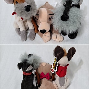 Vintage Retired Out Of Production Walt Disney Store Park Resort Lady and the Tramp Jock Plush Bean Bag Doll New with Tags