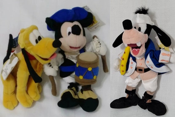 Retired Vintage New With Tags Mickey Mouse Pluto Goofy 4th