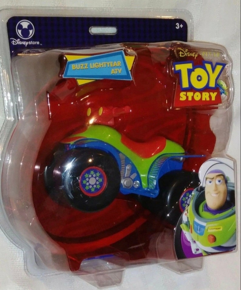 Retired New Disney Store Hoops Pixar Toy Story Buzz Lightyear Action Figure ATV Vehicle afbeelding 2