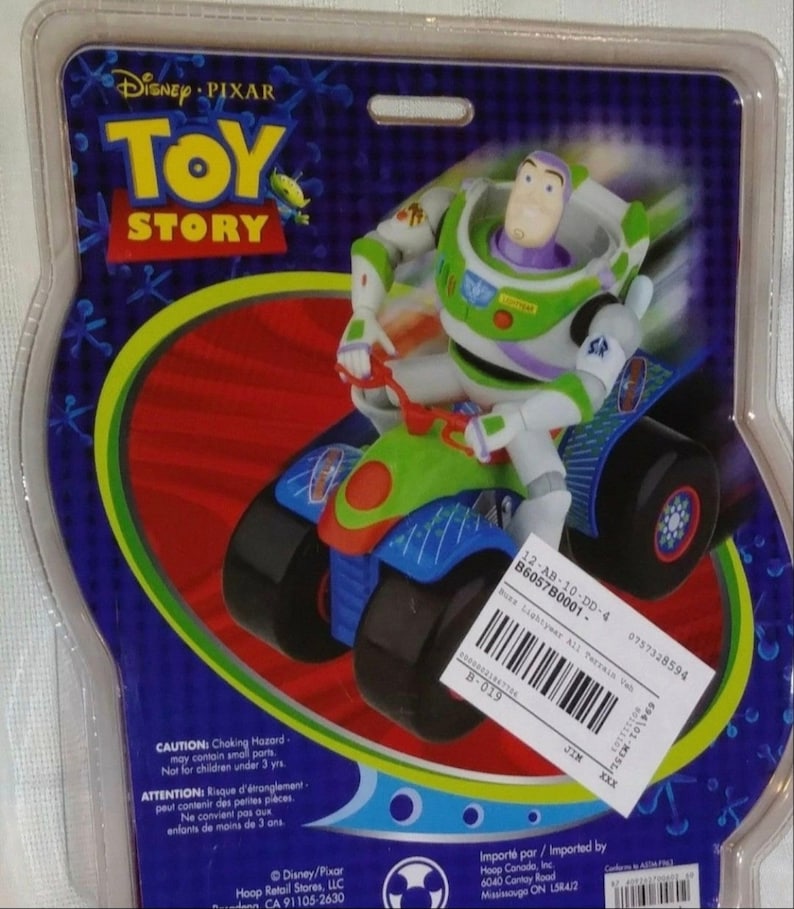 Retired New Disney Store Hoops Pixar Toy Story Buzz Lightyear Action Figure ATV Vehicle afbeelding 3
