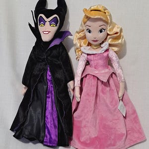 New Retired Disney Store Exclusive from Sleeping Beauty Maleficent Aurora Briar Rose Samson Plush Bean Bag Doll Evil Queen Villain