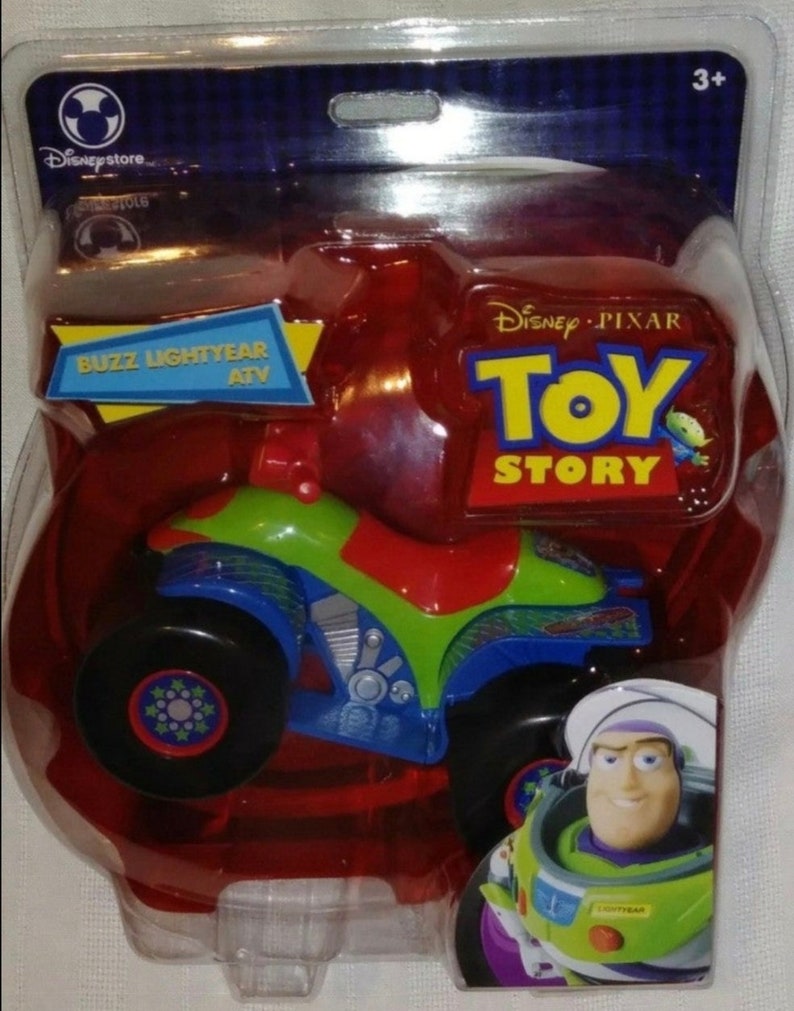 Retired New Disney Store Hoops Pixar Toy Story Buzz Lightyear Action Figure ATV Vehicle afbeelding 1