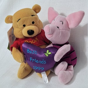 Retired New with tags Classic Winnie the Pooh Piglet Bee Friendship Day Valentine Disney Park Resort Disney World Disneyland Plush Bean Doll