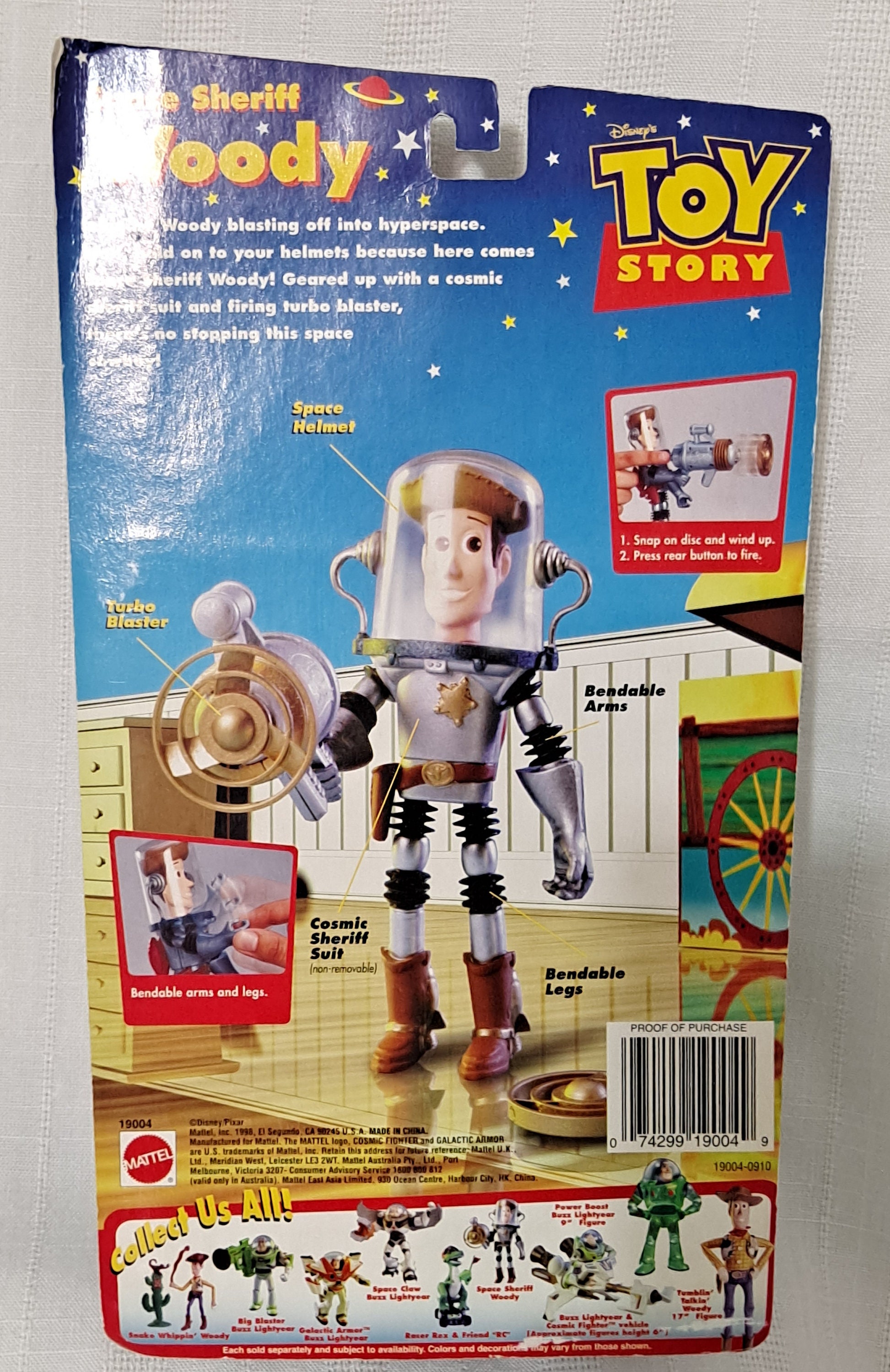 Disney Pixar Toy Story Mattel Space Sheriff Woody Firing Turbo