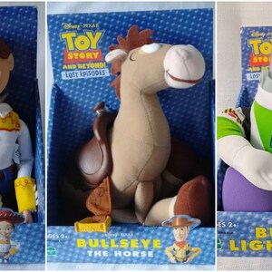 Disney Pixar Hasbro Toy Story & Beyond Cowgirl Jessie Bullseye Horse Astronaut Buzz Lightyear Figure Cuddle Doll Vintage Retired New Package image 1