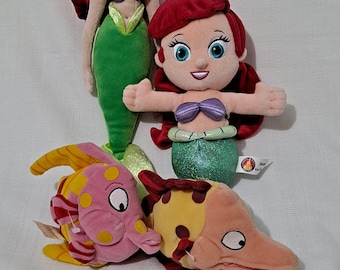 Disney Store Resort Exclusive Little Mermaid Under Sea Critters Princess Ariel or Baby Ariel Plush Bean Bag Doll Retired New with Tags