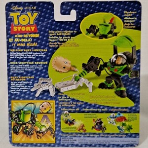 May include: Toy Story Buzz Lightyear action figure with a green and black suit and a detachable backpack. The figure is holding a welding tool and has a flip-down mask. The packaging includes the text "Toy Story And Beyond!" and "Welding Buzz Lightyear".