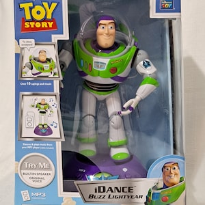 Retired New Disney Pixar ThinkWay Toys Toy Story Talking iDance Buzz Lightyear Action Figure Star Command Dance & Play MP3 Speaker