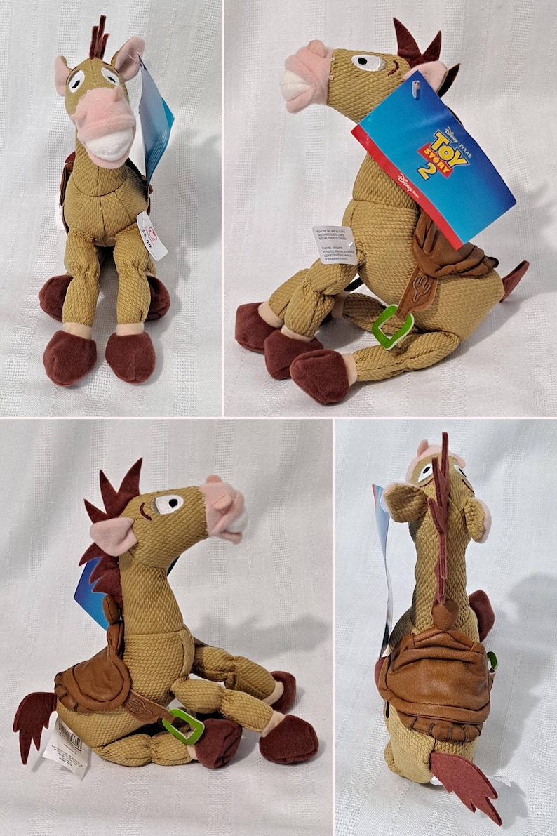 Vintage New Tags Disney Store Pixar Toy Story Sheriff Woody Cowboy Prospector Pete Star Bean or Bullseye Disney Store Bean Bag Plush Doll Bullseye Horse