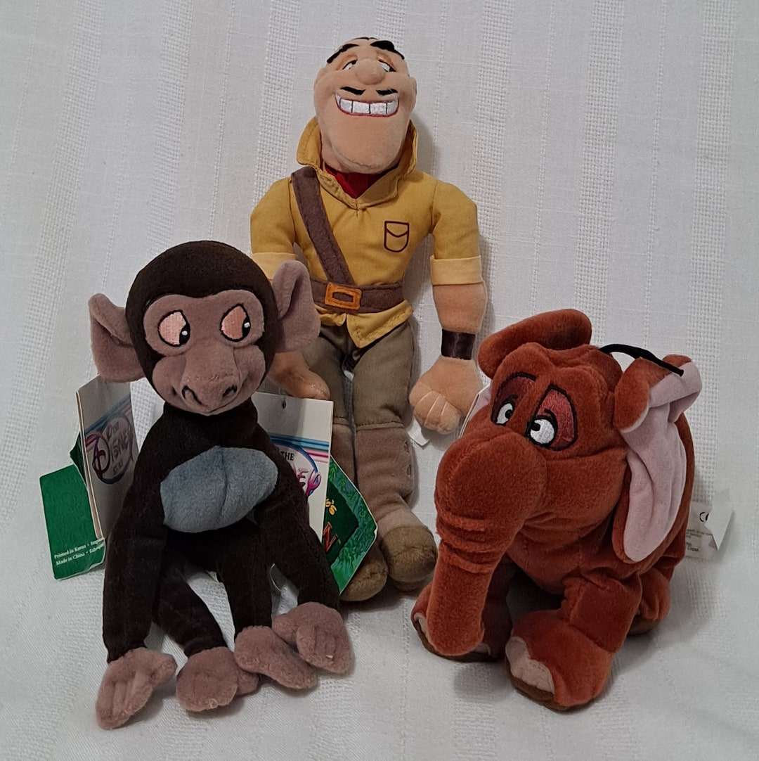 Disney Store Parks Resort Tarzan Sound Tantor Clayton Baboon Plush Bean Bag Beanie Doll New With