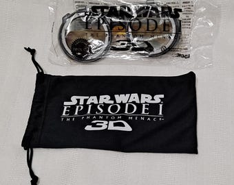 New 2012 Movie Promo Promotional Lucasfilms Star Wars Phantom Menace Episode 1 Anakin Skywalker Pod Racer Google -like RealD 3D Glasses