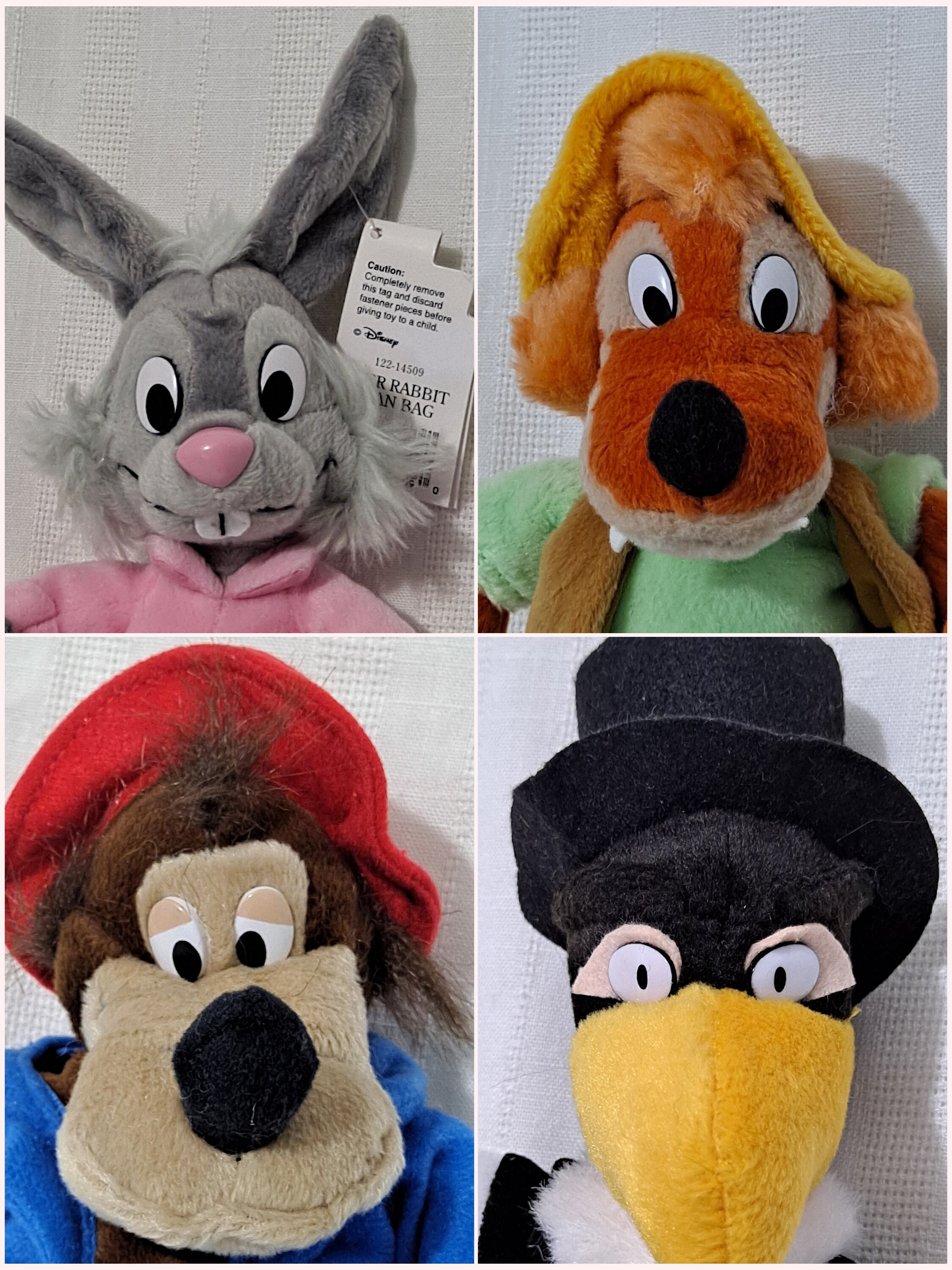 Vintage New + Tags Brer Br'er Rabbit Vulture Fox Bear Set Plush