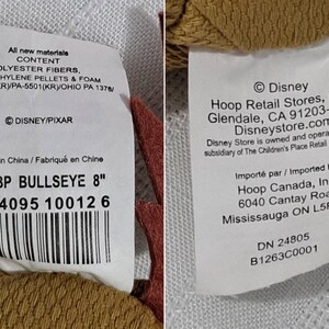 Vintage New Tags Disney Store Pixar Toy Story Sheriff Woody Cowboy Prospector Pete Star Bean or Bullseye Disney Store Bean Bag Plush Doll image 13