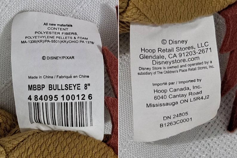 Vintage New Tags Disney Store Pixar Toy Story Sheriff Woody Cowboy Prospector Pete Star Bean or Bullseye Disney Store Bean Bag Plush Doll image 13