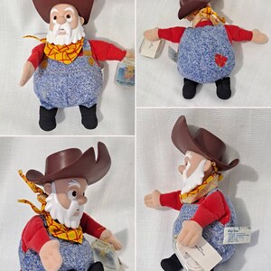 Vintage New Tags Disney Store Pixar Toy Story Sheriff Woody Cowboy Prospector Pete Star Bean or Bullseye Disney Store Bean Bag Plush Doll Prospector Pete
