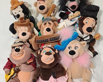 Vintage New tags Critter Country Bear Jamboree Big Al Trixie Liverlips  Tennessee Zeke Teddi Barra Henry Fred Ted Plush Beanbag Doll