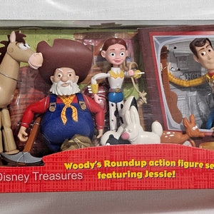 New Sealed Vintage MATTEL Toy Story 2 Woody&#39;s Roundup Bullseye Prospector Pete Cowgirl Jessie Critter Sheriff Woody Disney Pixar Playset Set