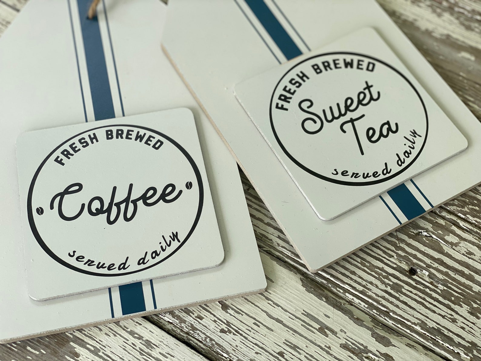 Coffee Tea Vintage Tags Wooden Tags Etsy