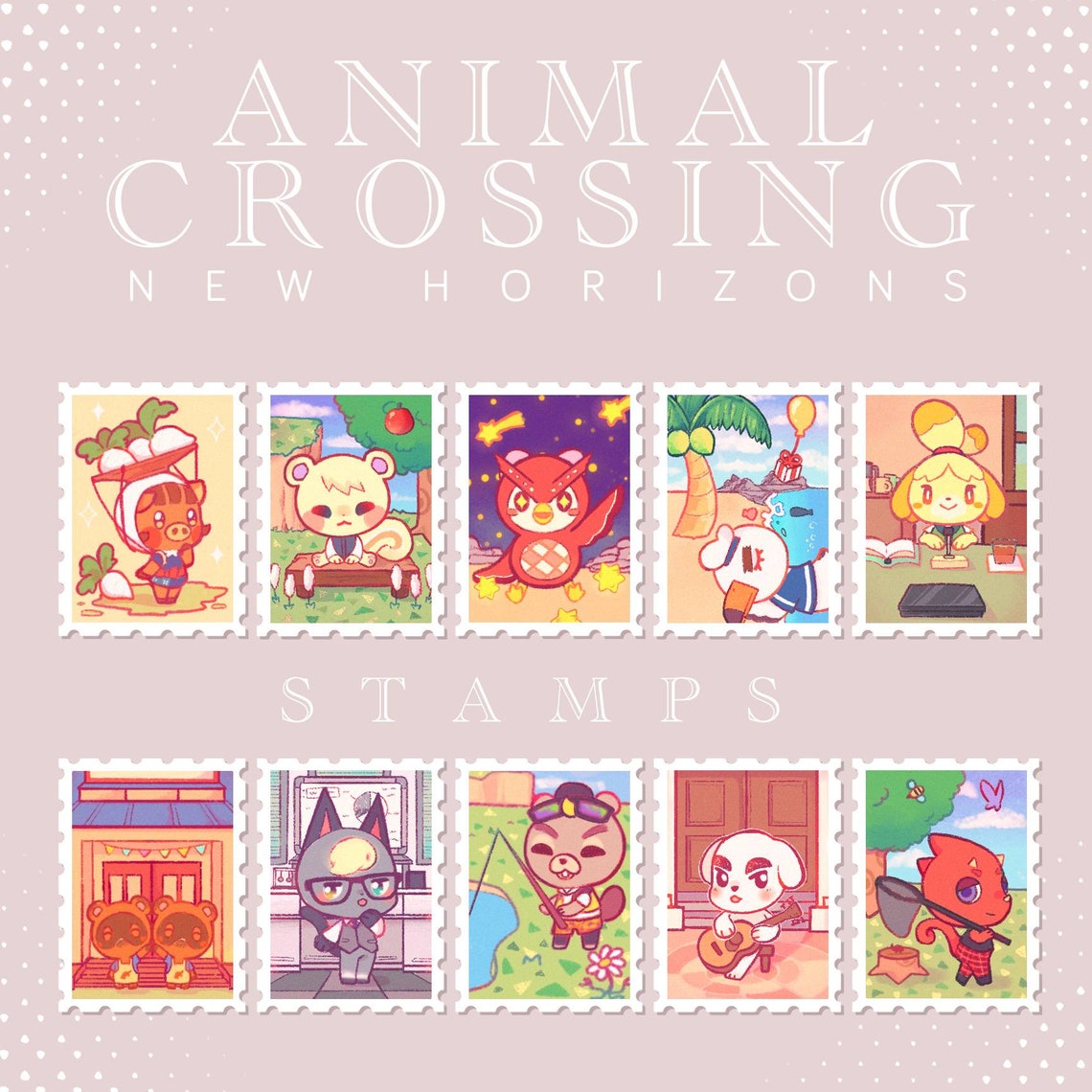 LIMITED Animal Crossing Washitape Stamps Etsy